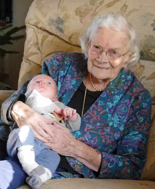 Megan with great-great-grandson Oscar